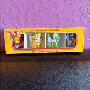 New! Rainbow Brite Glassware Set of Four! So cute 80s Love!